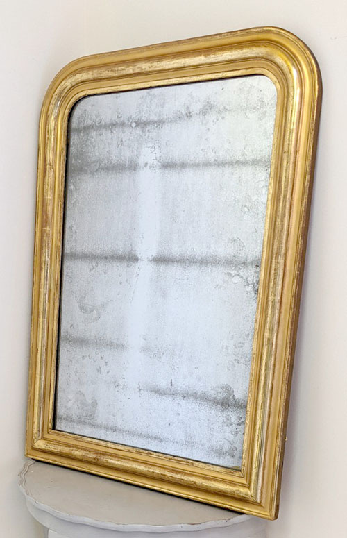 french antique foxed mirror